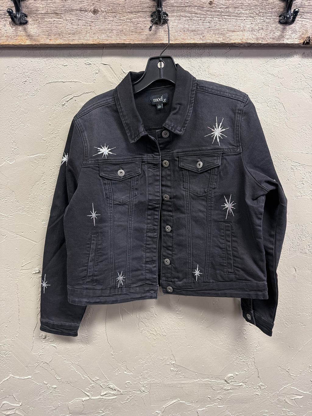 mod/x Star Sequin Denim Jacket (org$85)