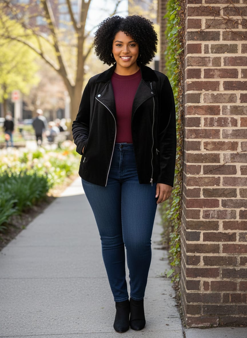 NWT Lane Bryant Velvet Moto (org$90)
