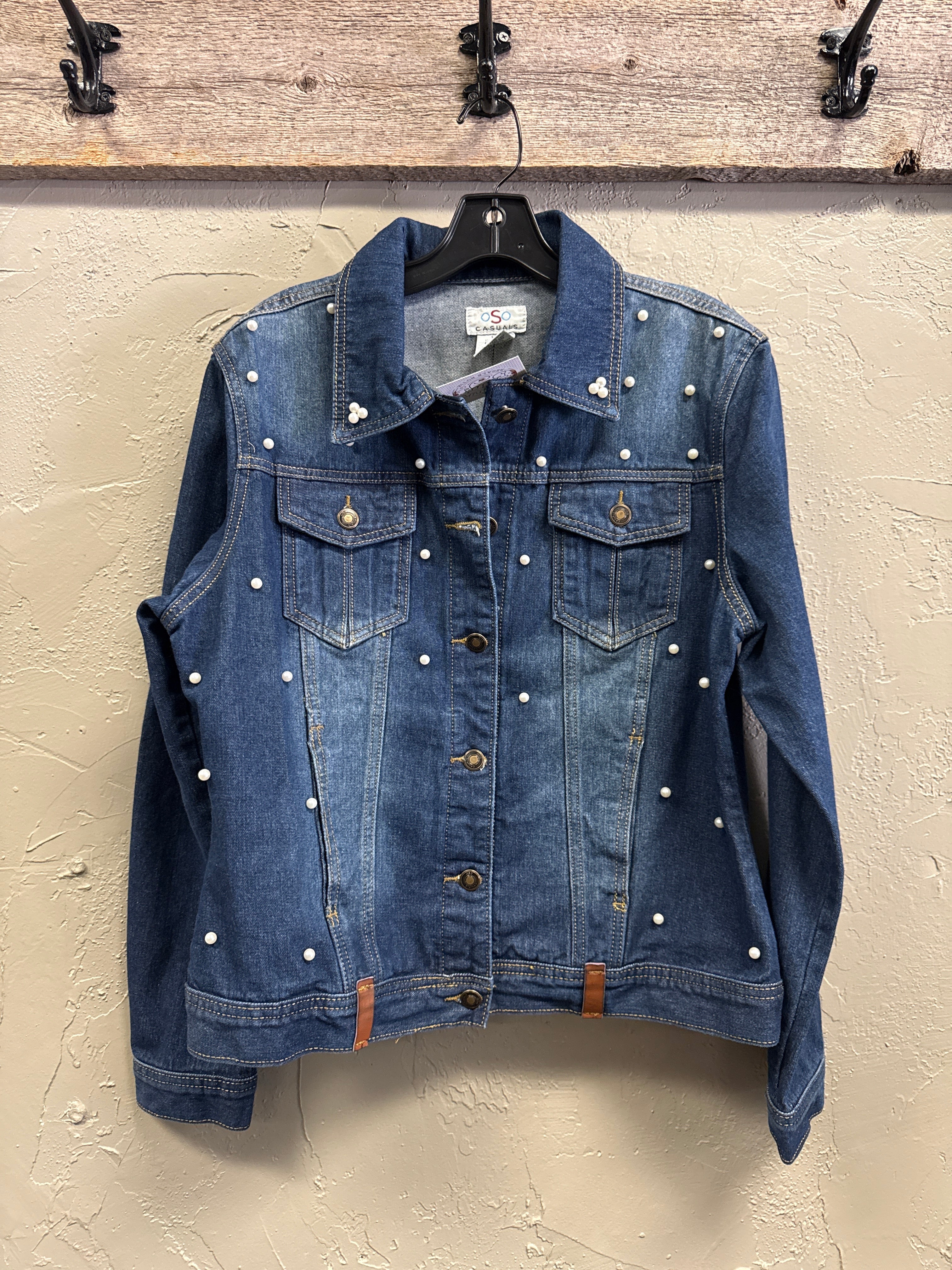 NWOT oSo Pearl Studded Denim Jackets (org$72)