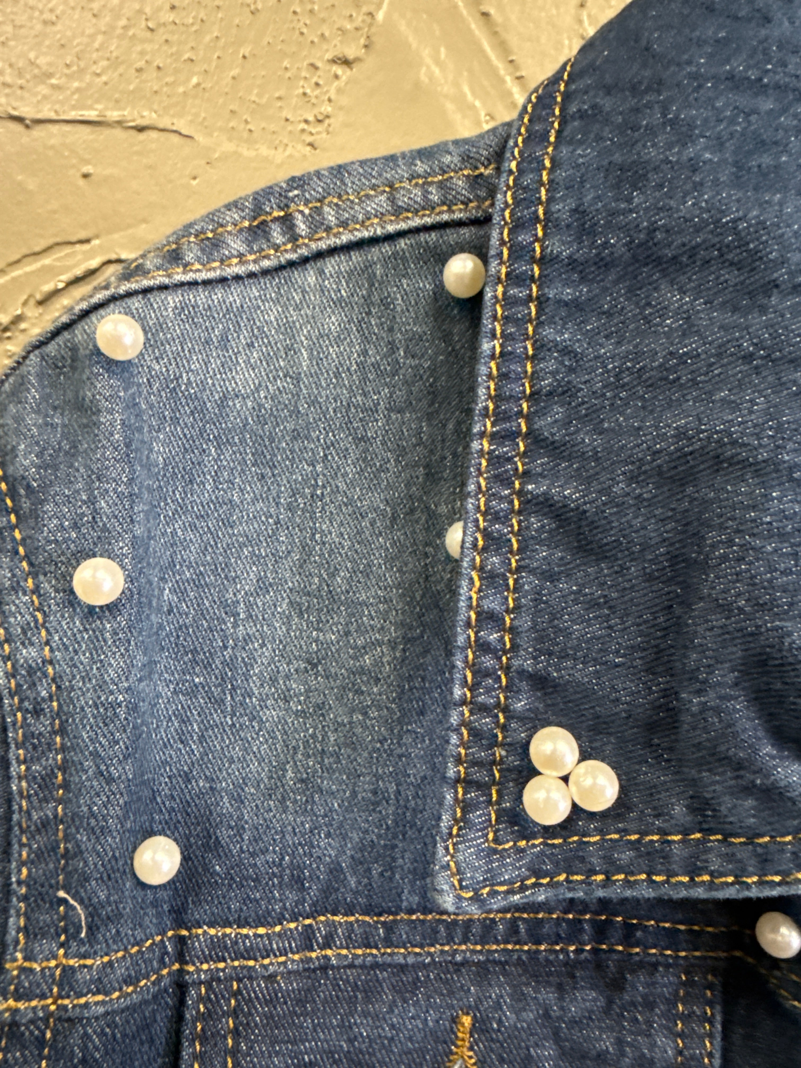 NWOT oSo Pearl Studded Denim Jackets (org$72)