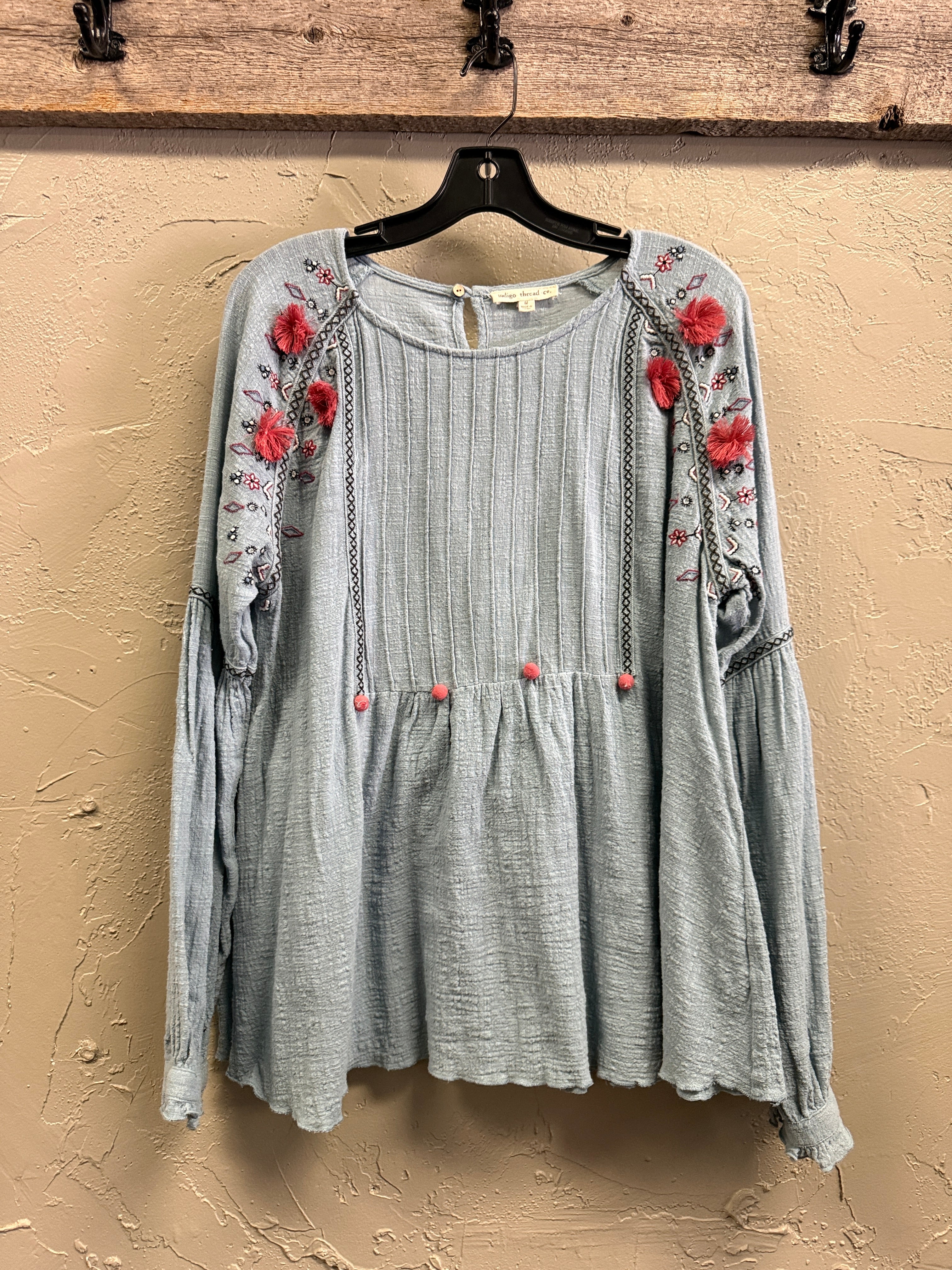 NWOT Indigo Thread Boho Cotton Top