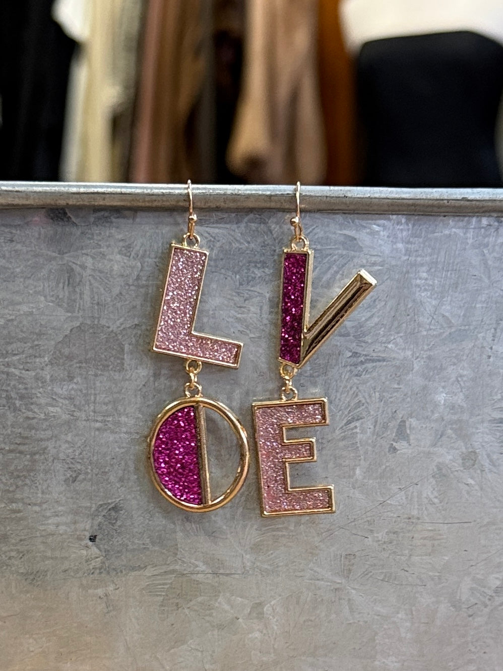 LOVE Stacked Glitter Earrings