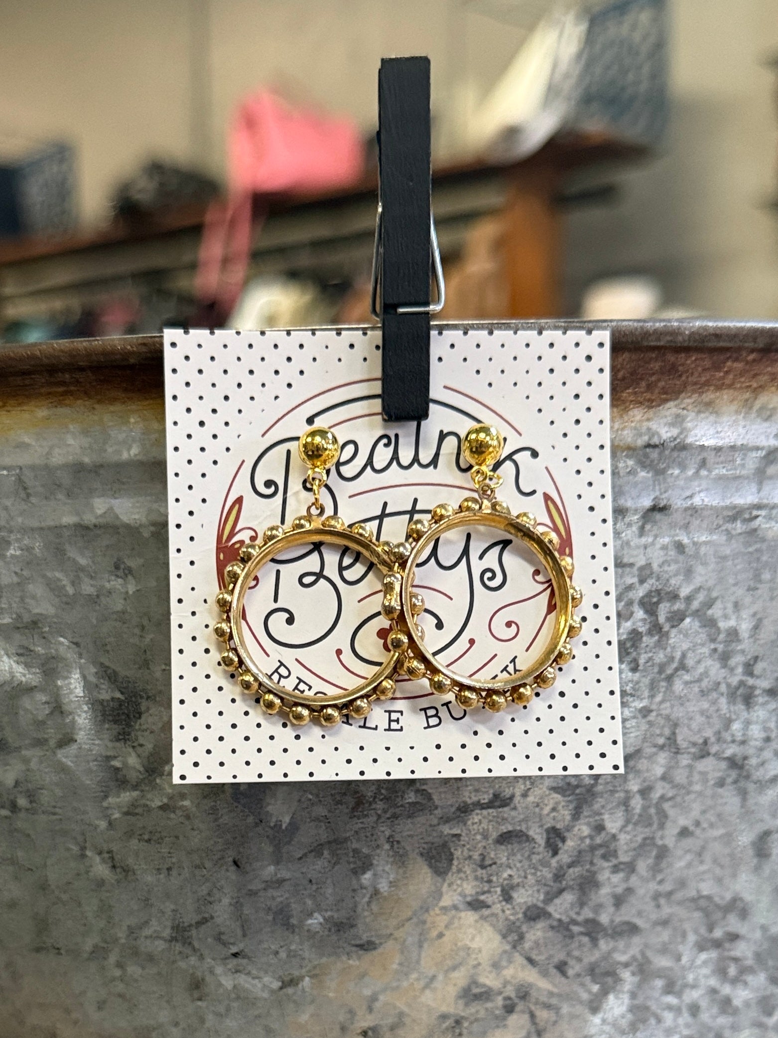 Gold Circle Drop Earrings