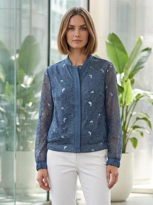 NWT Kate & Mallory Sheer Lace Bomber (org$80)