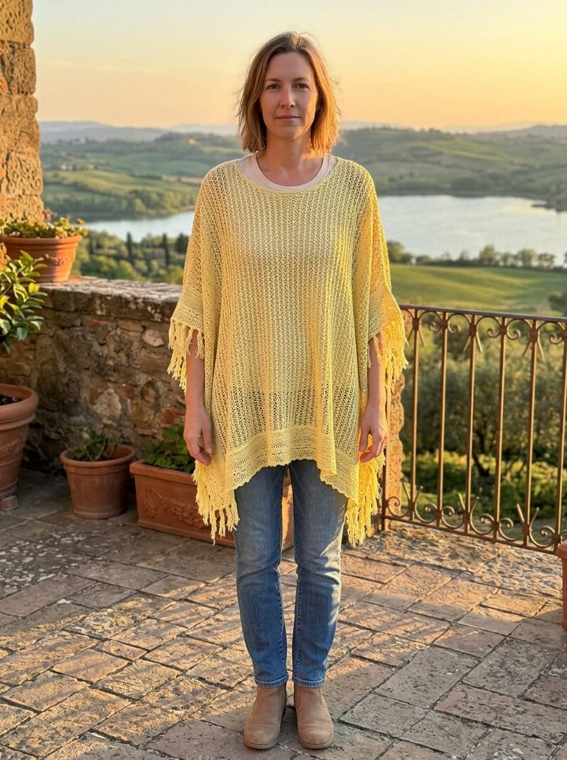 NWOT Colleen Lopez Crochet Poncho