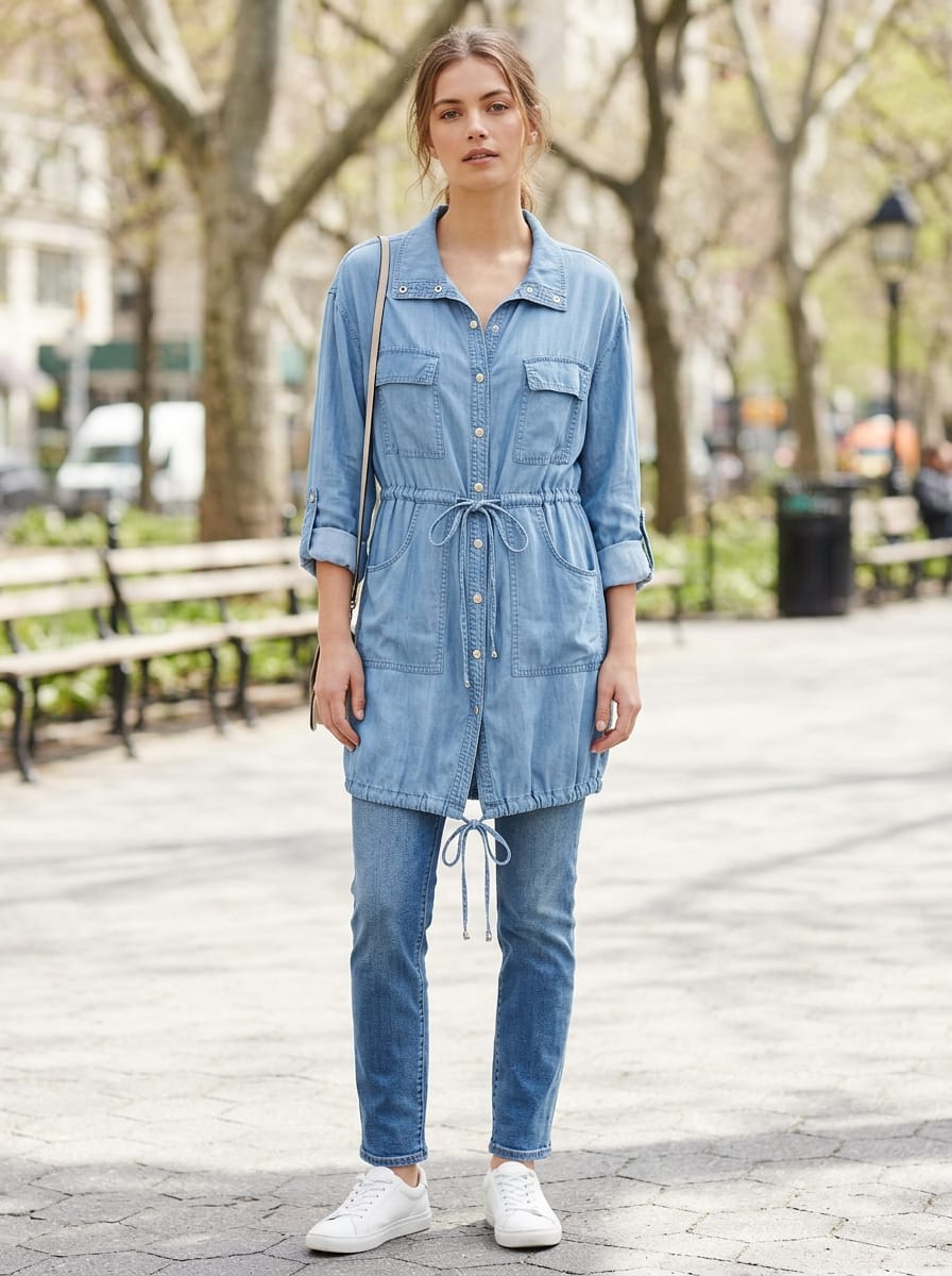 NWT En Creme Chambray Cargo Jacket (org$68)