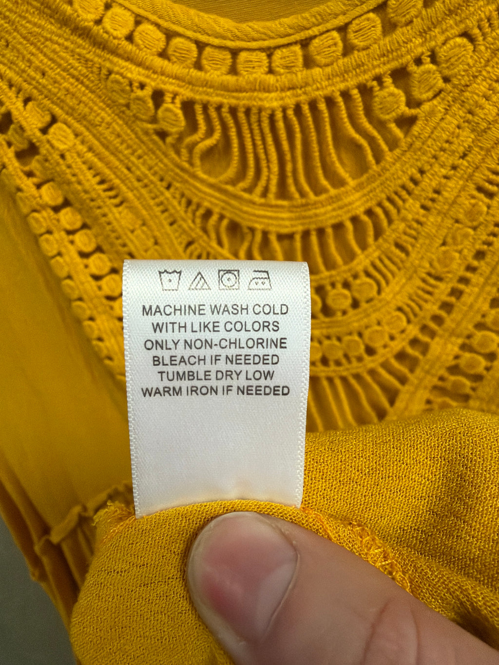 NWOT Indigo Thread Boho Crochet Yoke Top