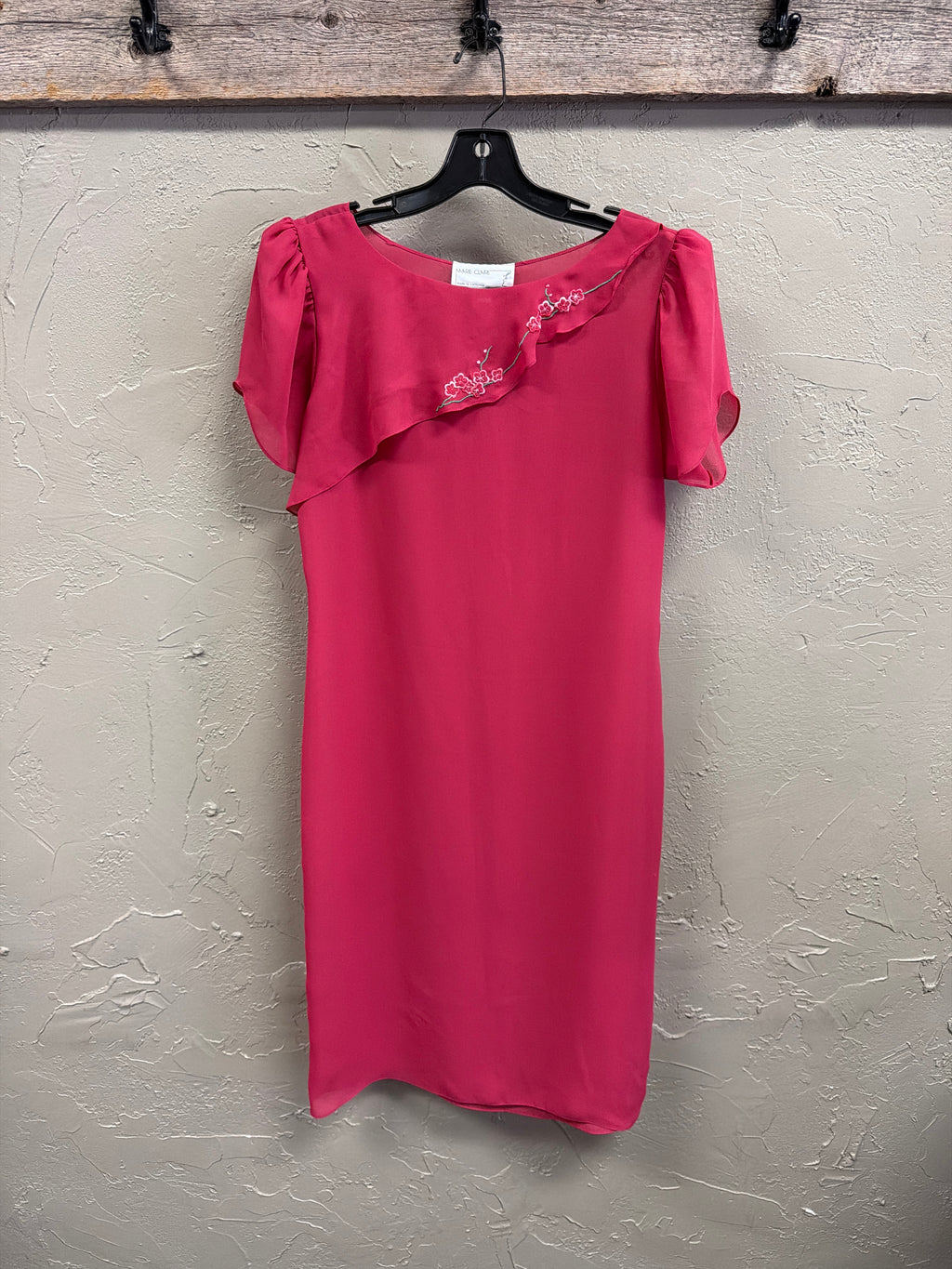 Vtg Marie Claire Sheer Shift Dress