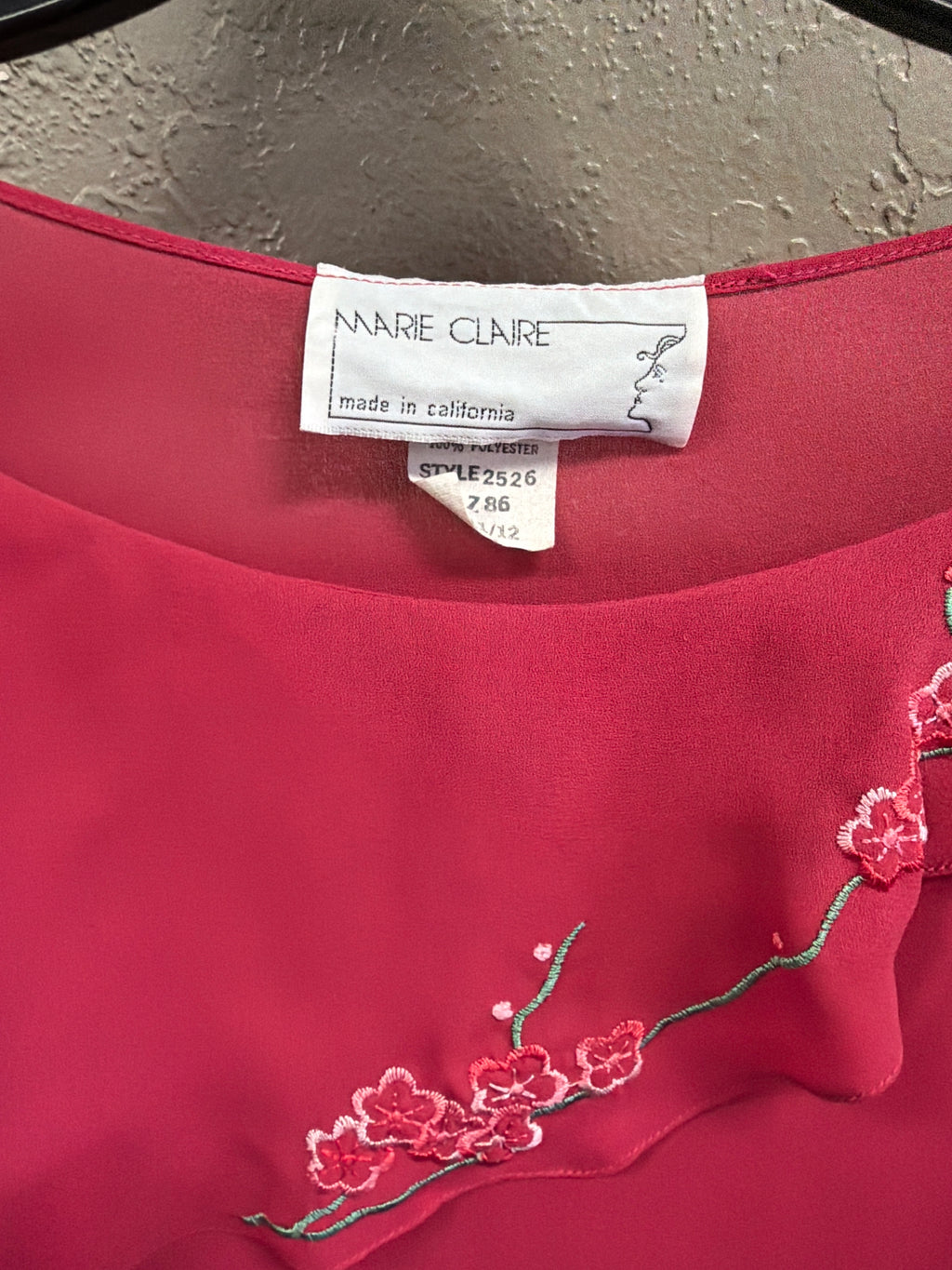 Vtg Marie Claire Sheer Shift Dress