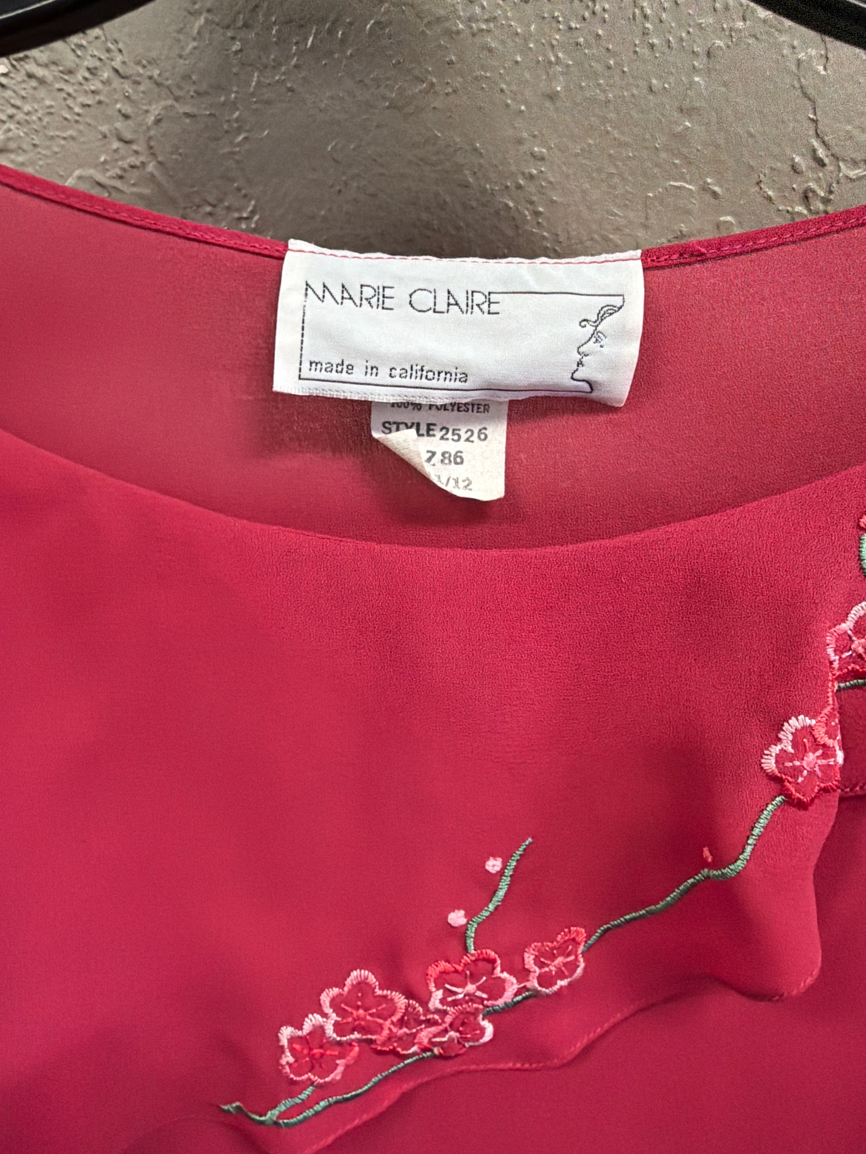 Vtg Marie Claire Sheer Shift Dress