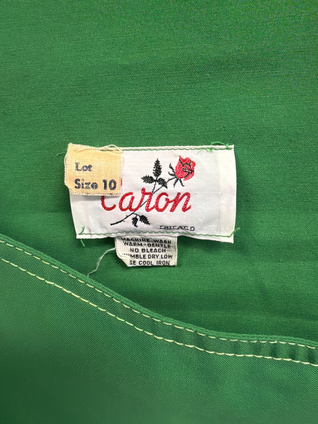 Vtg Caron Green Midi Dress