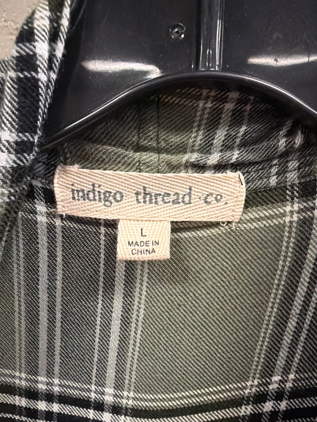 NWOT Indigo Thread Plaid Fringe Cardi