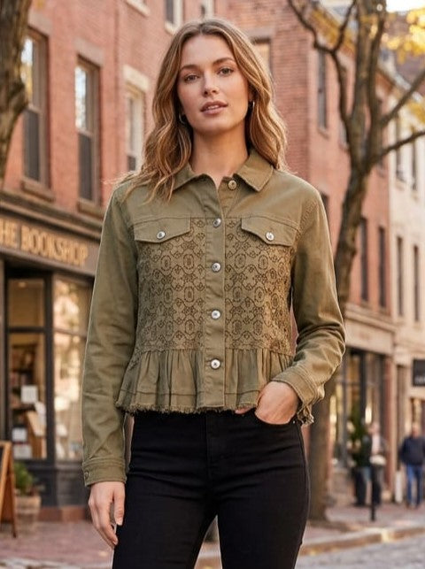 NWOT Kate & Mallory Lace Panel Jacket (org$68)