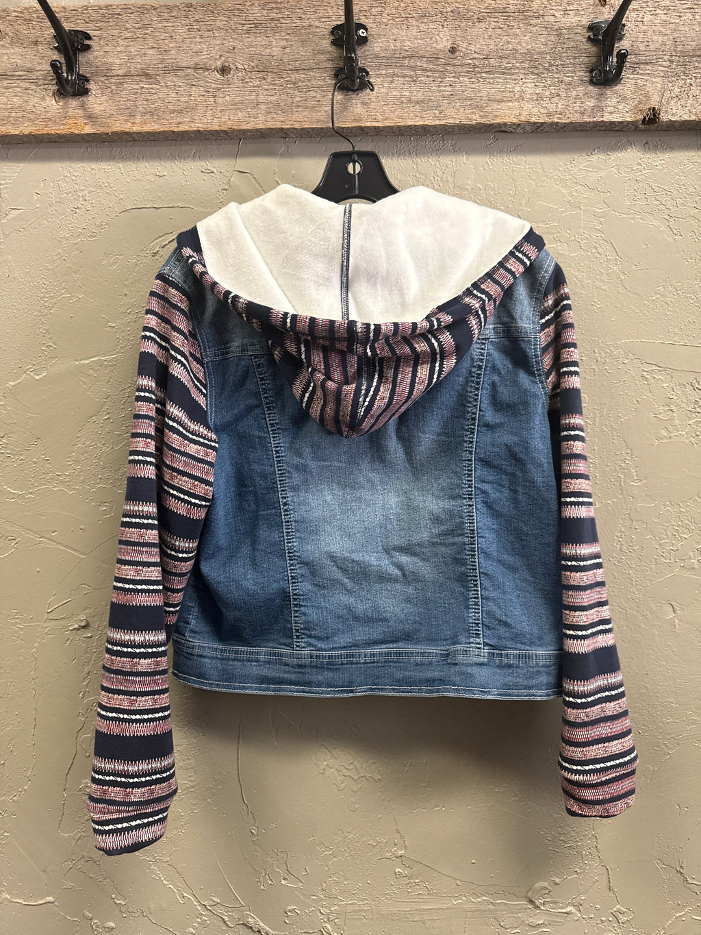 NWOT Wallflower Knit-Sleeve Denim Jacket (org$68)