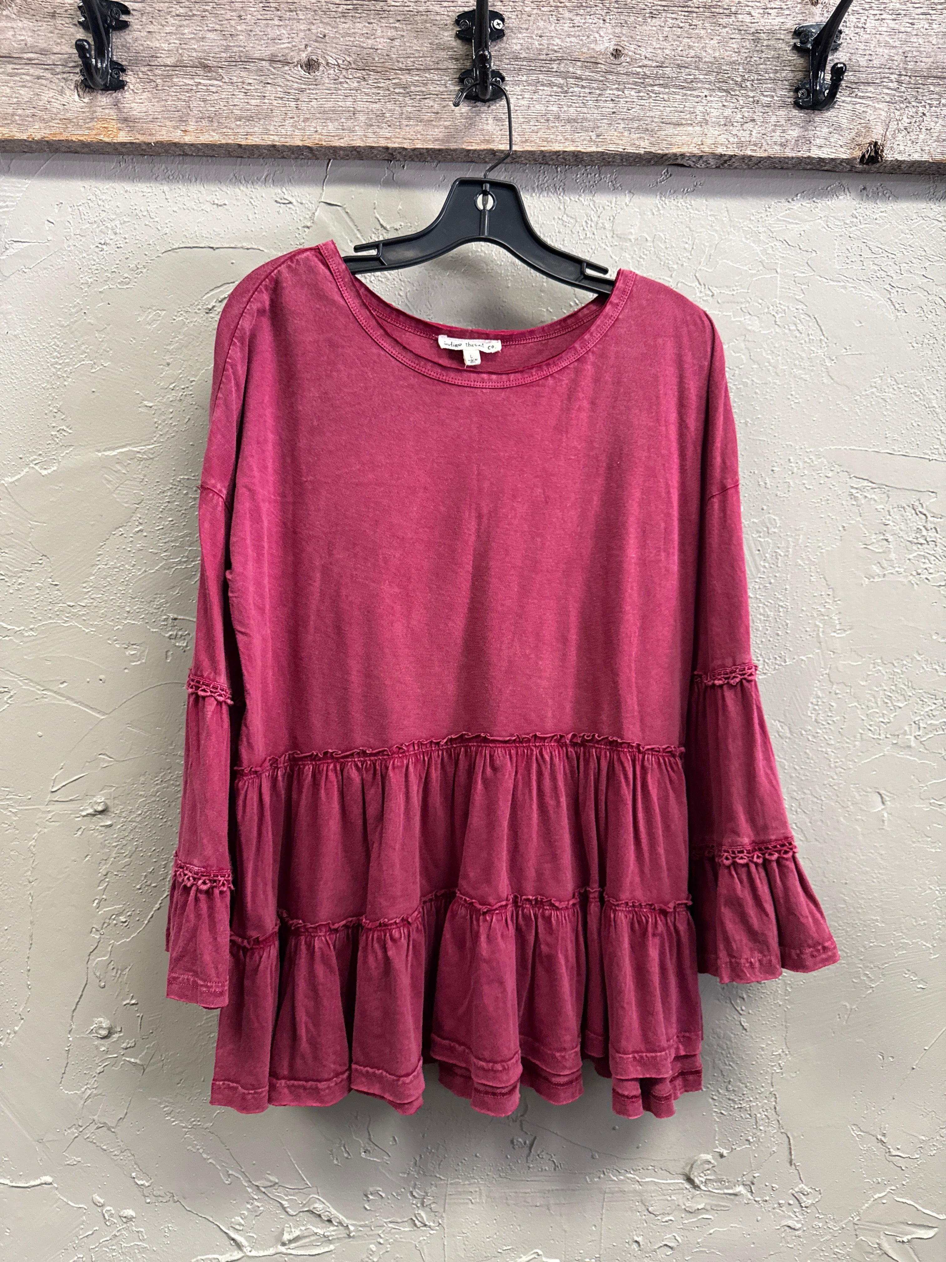 NWOT Indigo Thread Tiered Ruffle Top