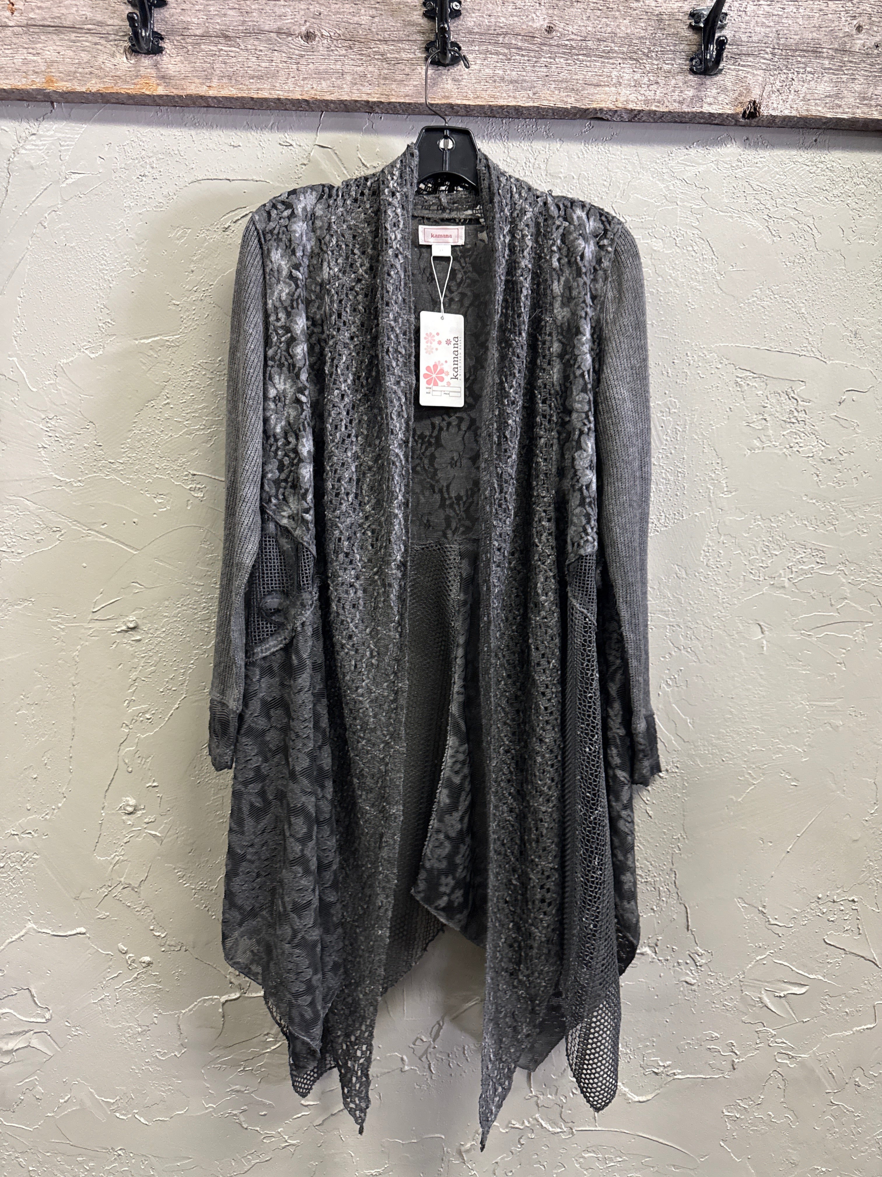 NWT Kamana Mixed-Media Open Cardi (org$68)