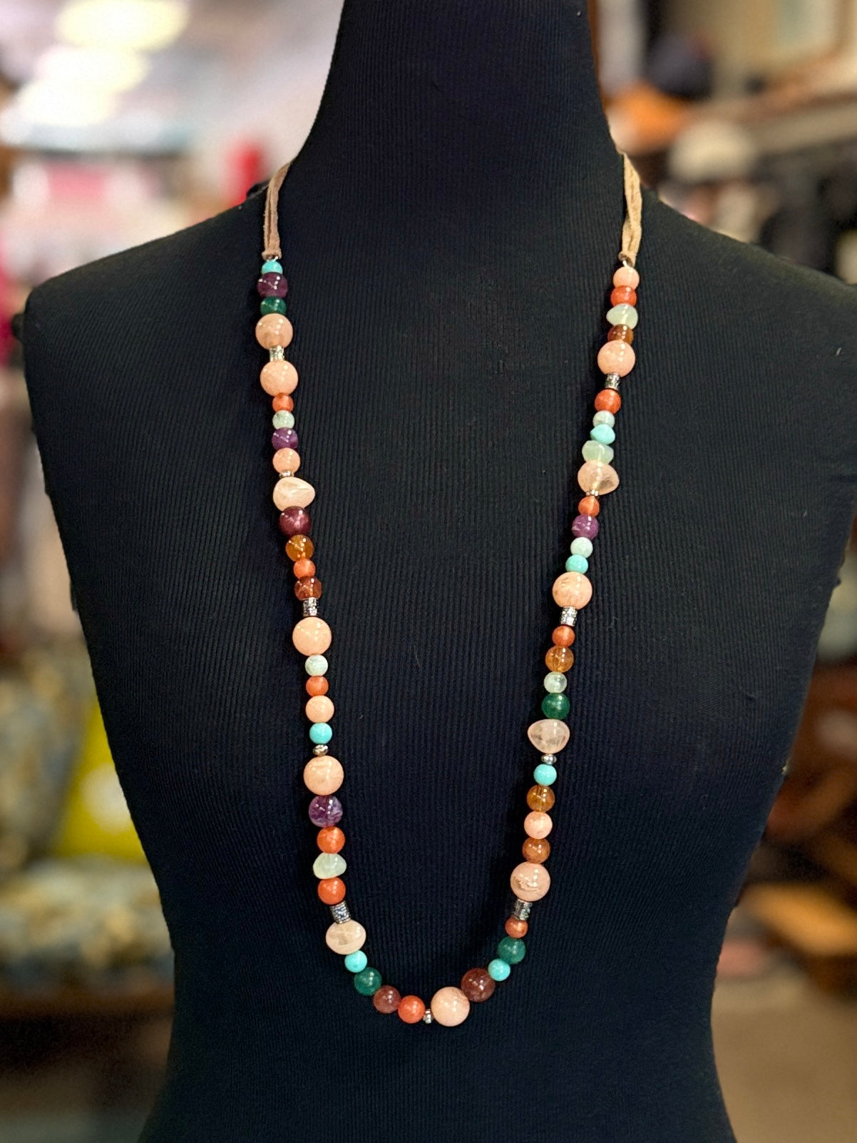 Earnest Elevation Faux Gemstone Necklace.