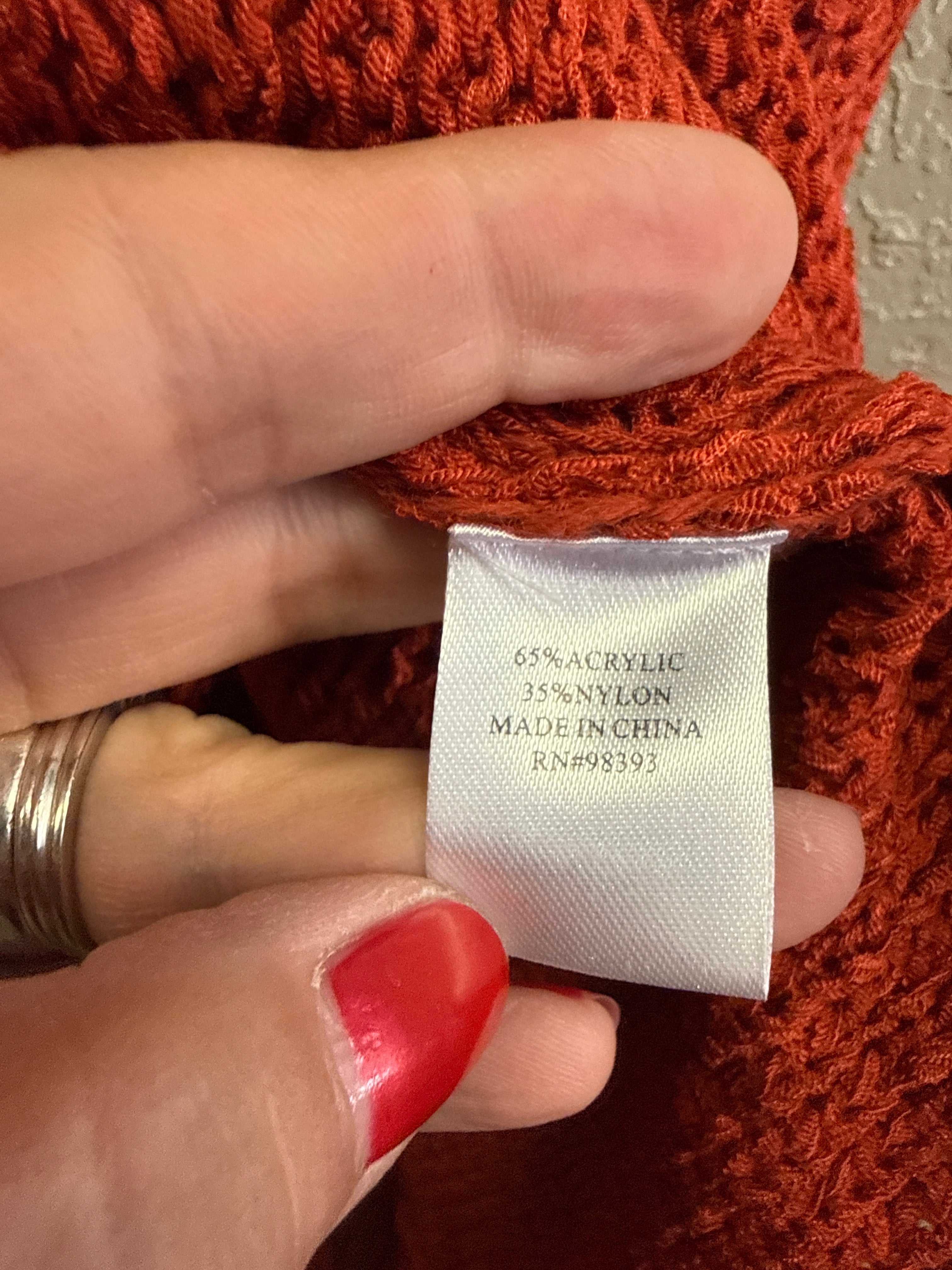 NWOT Indigo Thread Fringe Poncho (org$68)