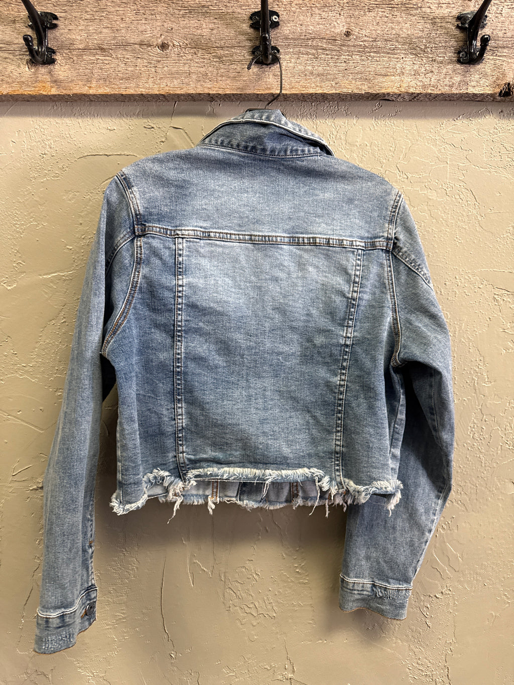 Risen Frayed Hem Crop Jacket