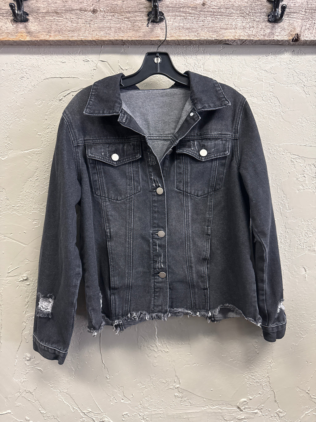 Washed Black Denim Jacket