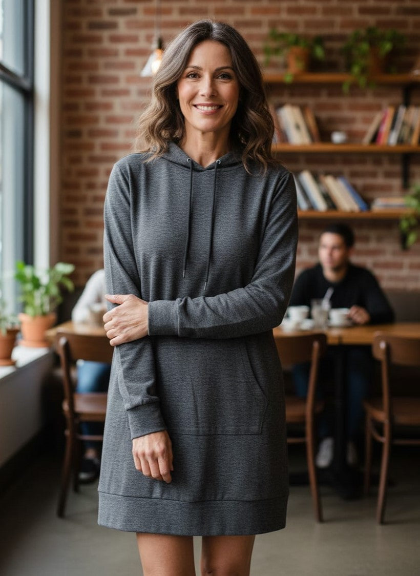 NWT White Mark Hooded Pullover Dress (org$64)
