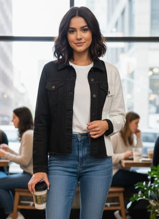 NWOT mod/x Colorblock Denim Jacket (org$85)