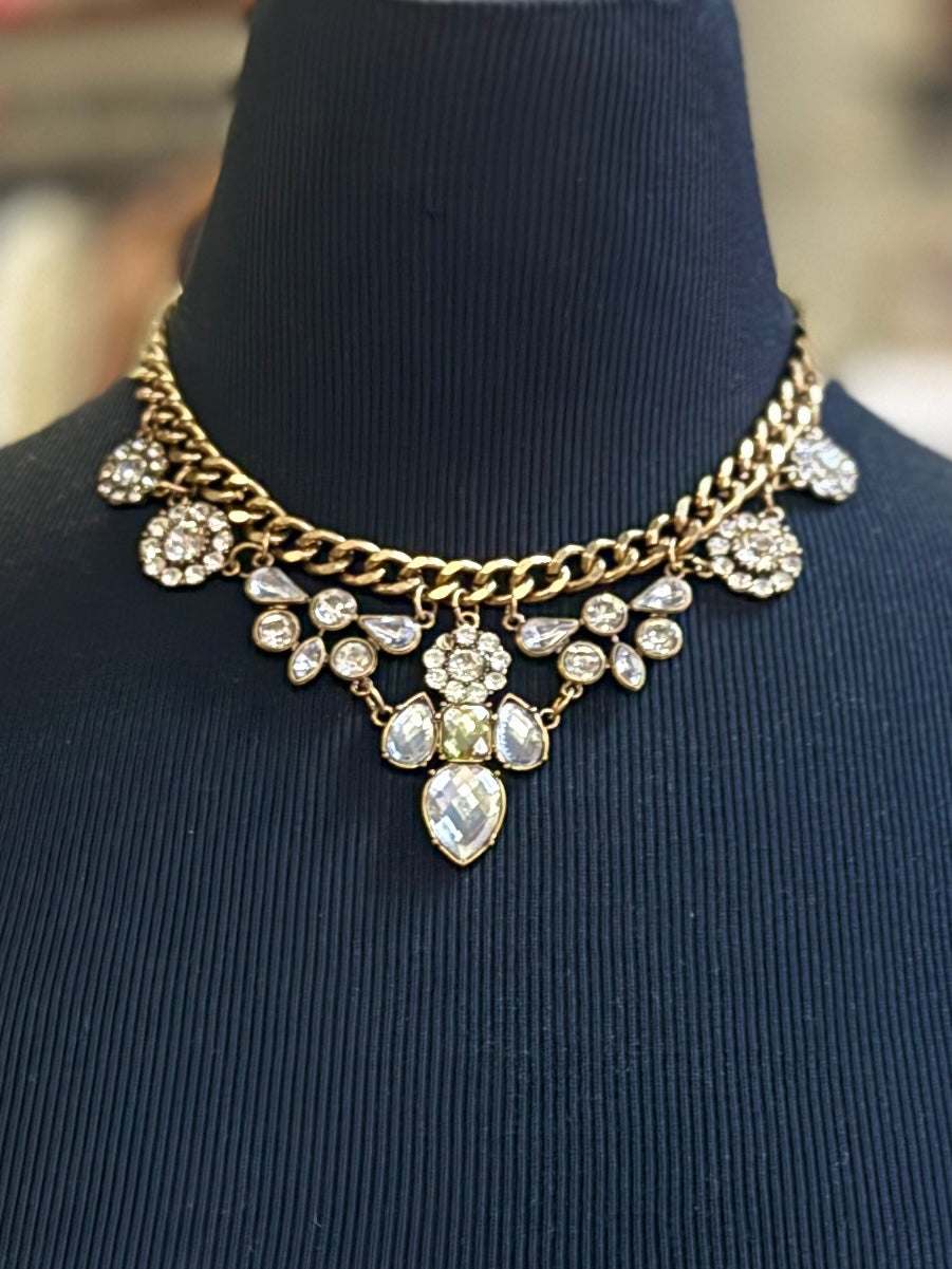 Crystal Cluster Bib Necklace