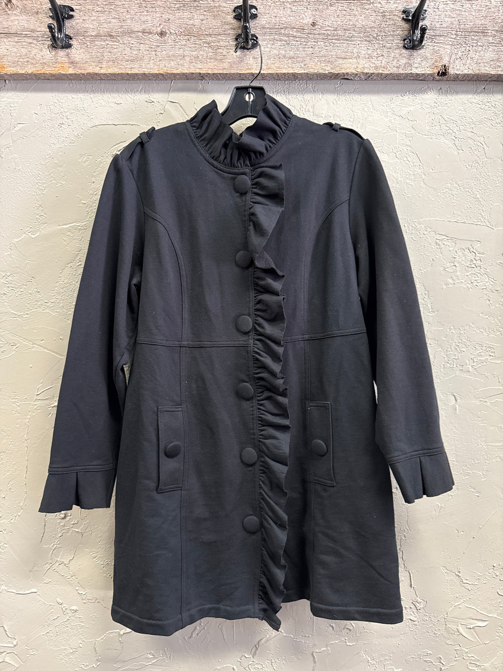 Ruffle Front Knit Jacket