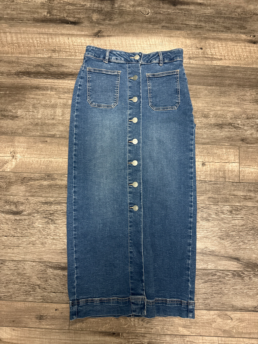 Bagatelle Denim Midi Skirt (org$98)