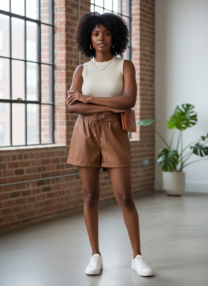 Zenana Vegan Leather Shorts