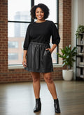 EloQuii Vegan Leather Skirt (org$89)