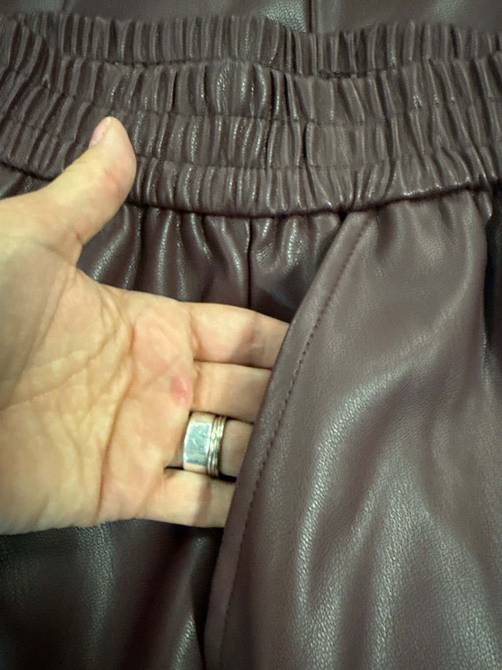 Faux Leather Wide-Leg Crop Pants