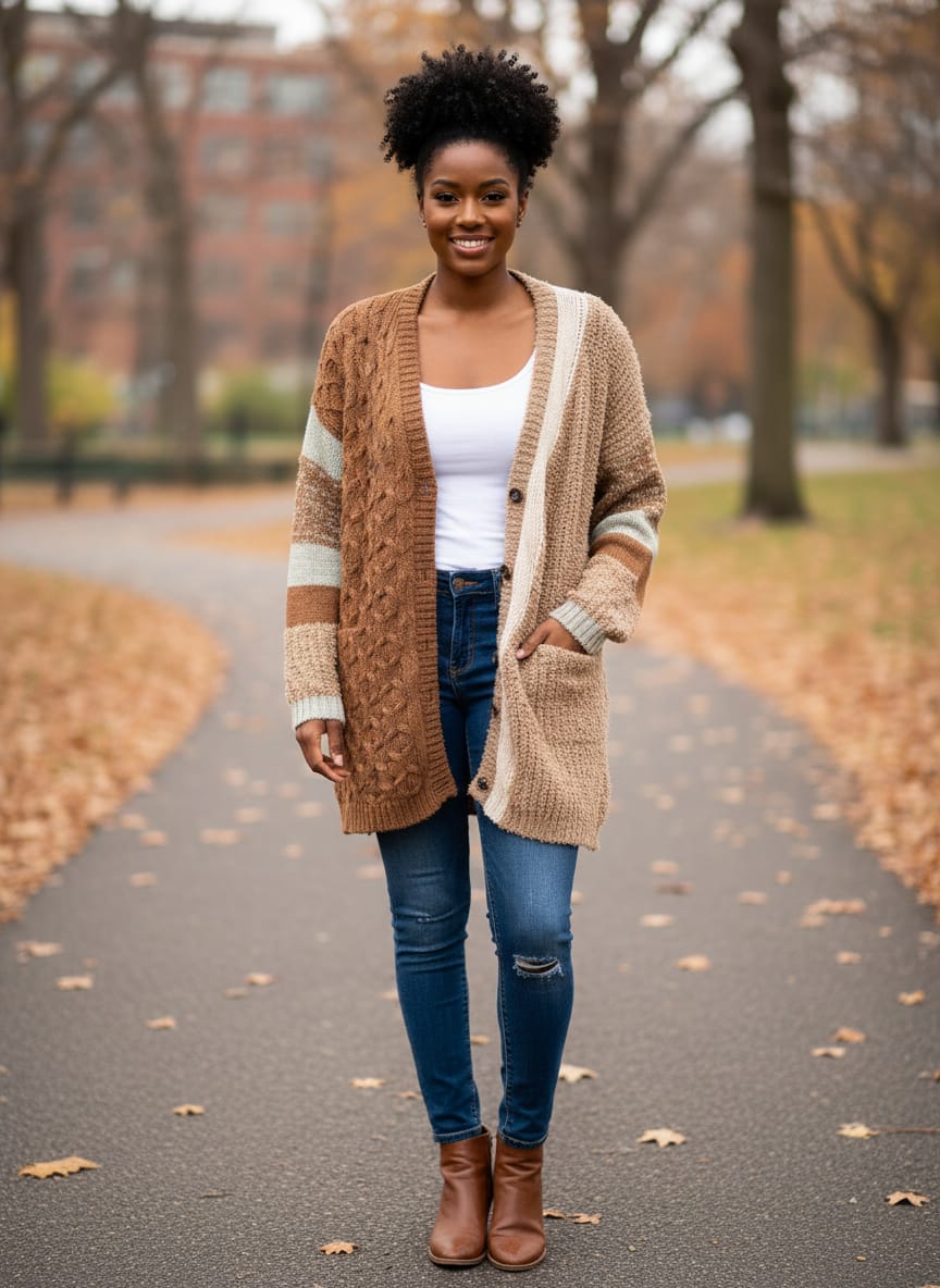 NWT GiGiO Colorblock Cardigan (org$68)