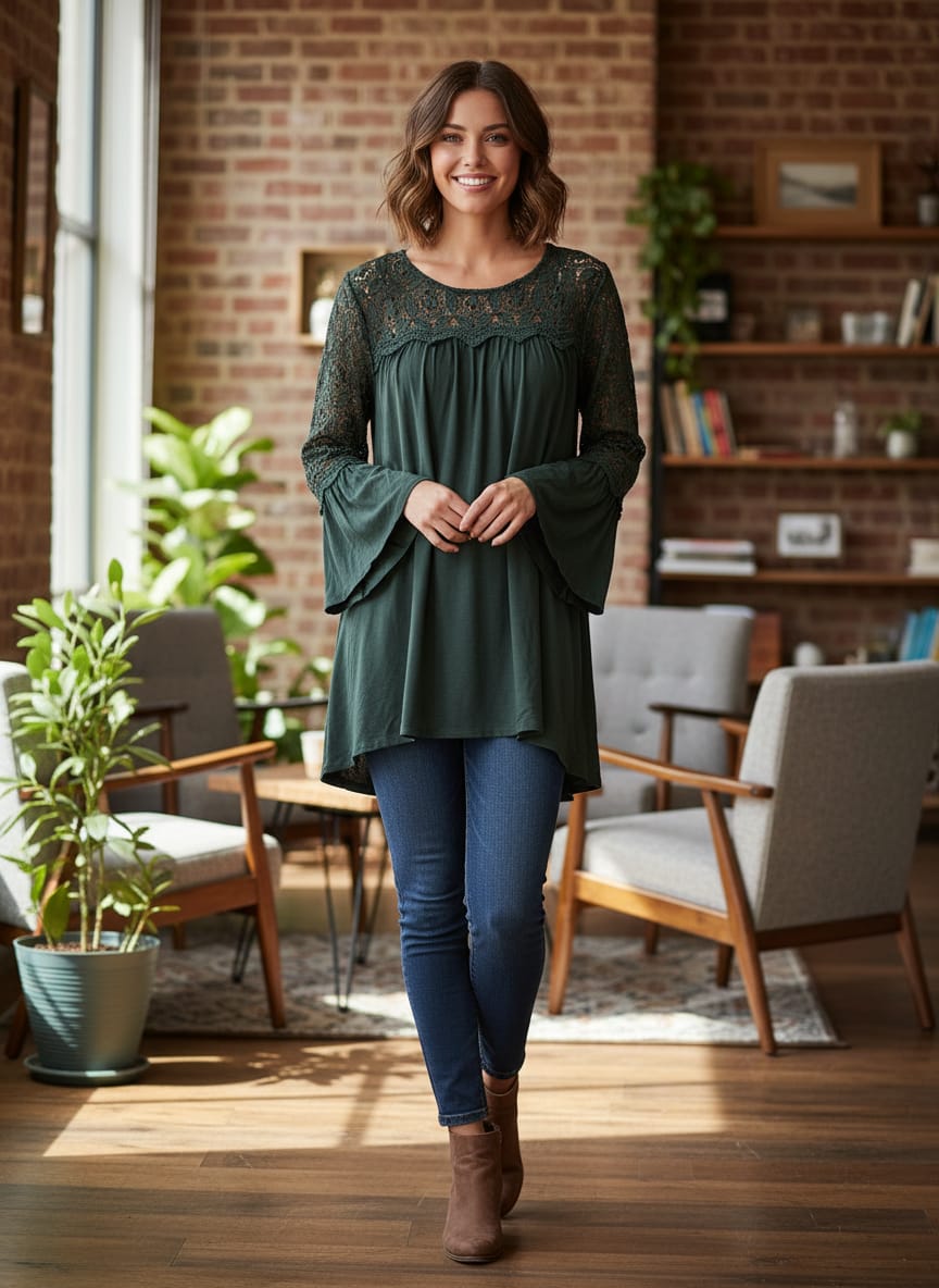 NWOT Kate & Mallory Crochet Lace Top