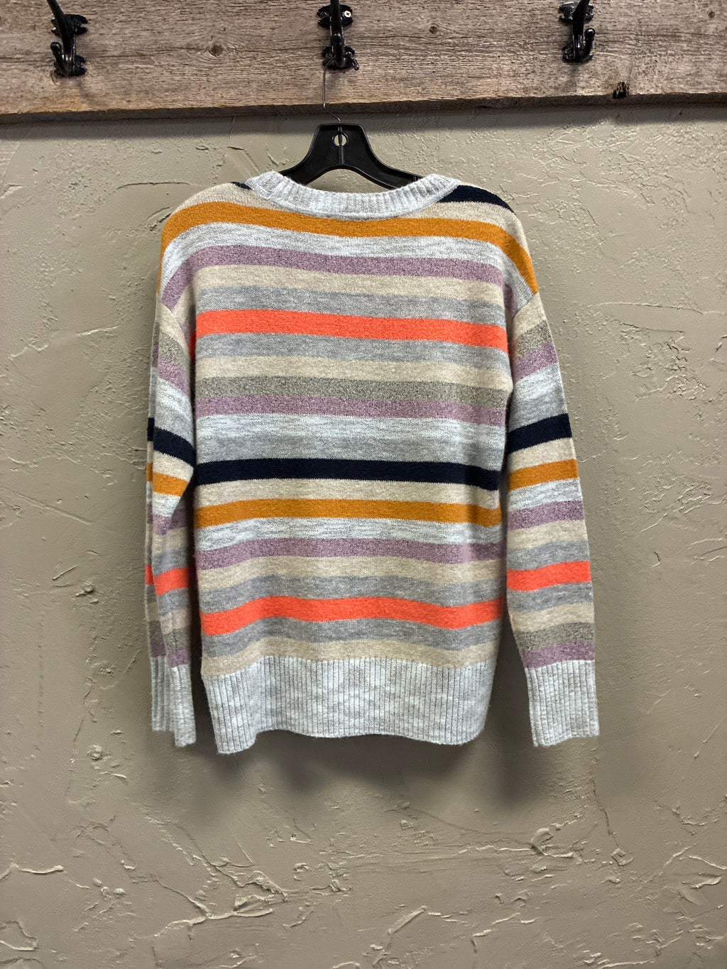 Tribal Soft Yarn Striped Sweater (org$98)