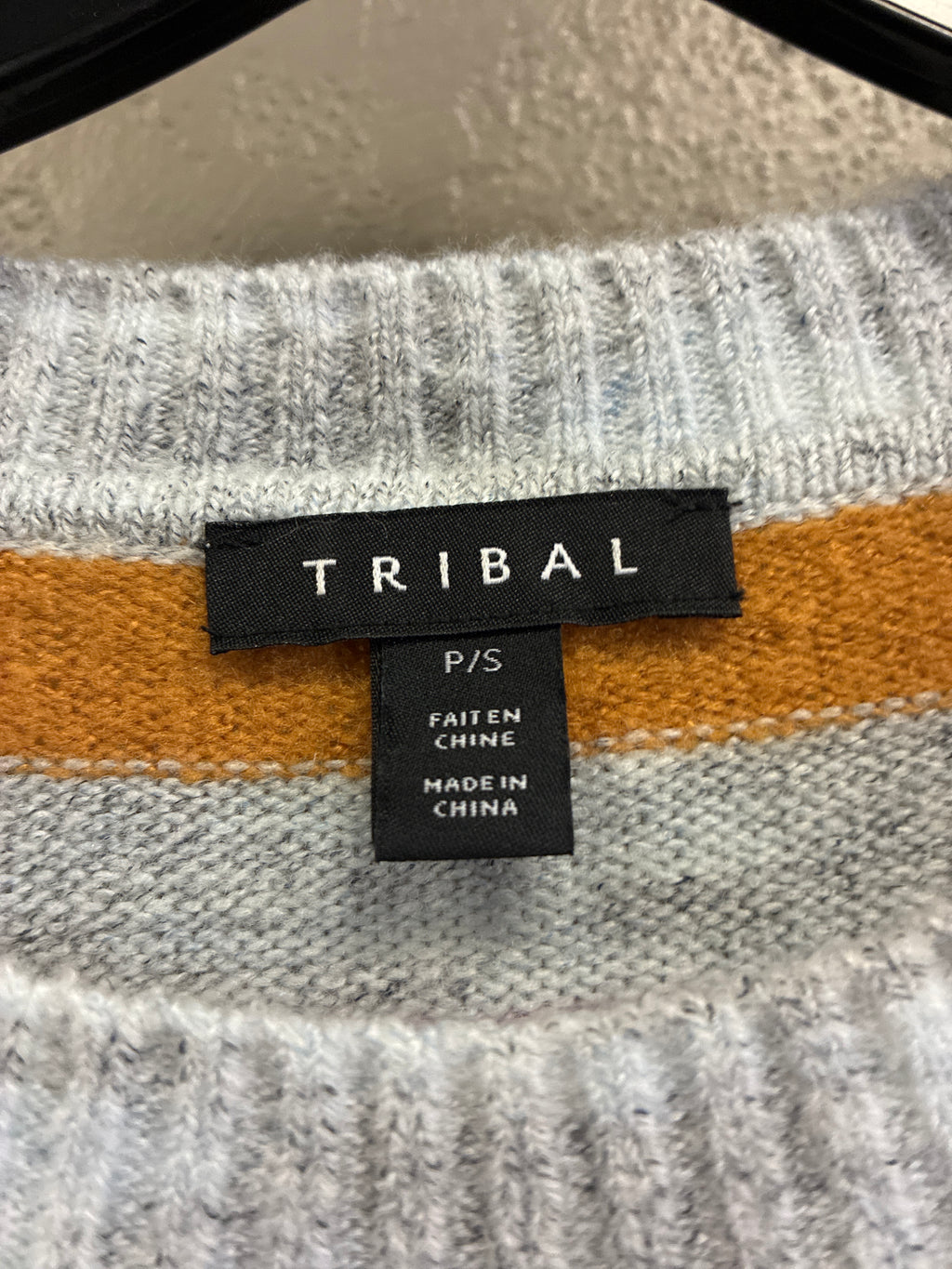 Tribal Soft Yarn Striped Sweater (org$98)