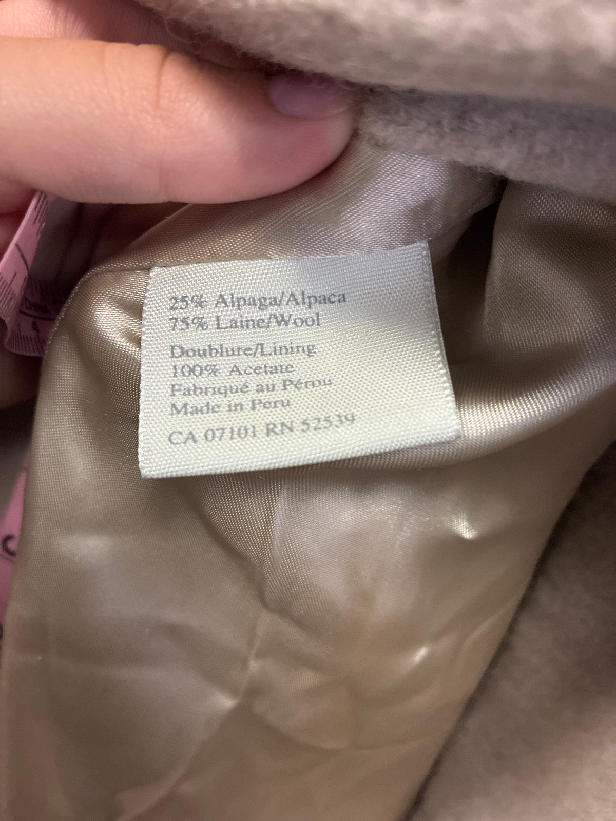 Hilary Radley Wool Blend Coat (org$400)