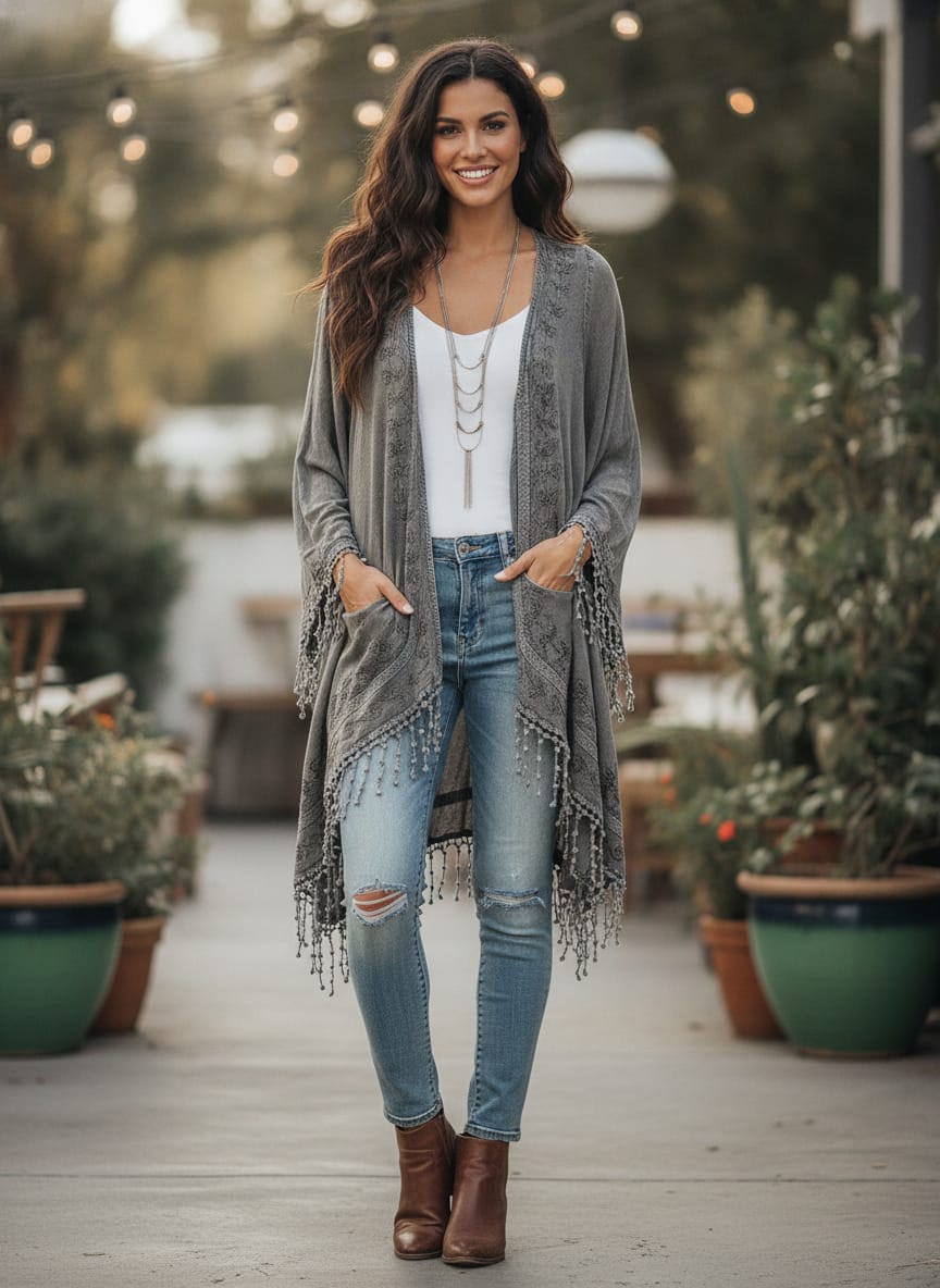 NWOT Mineral Wash Boho Cardigan (org$68)