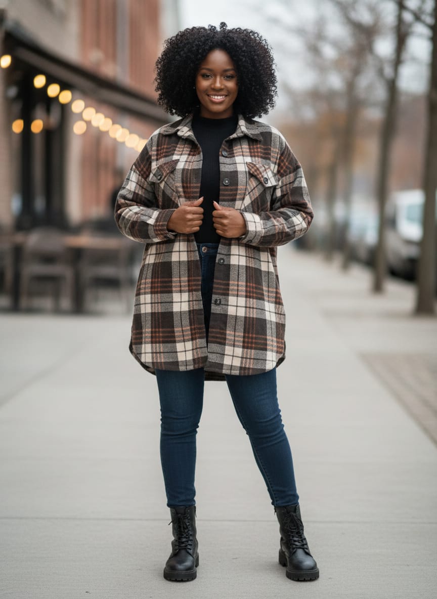 NWT Zenana Plaid Shacket (org$44)