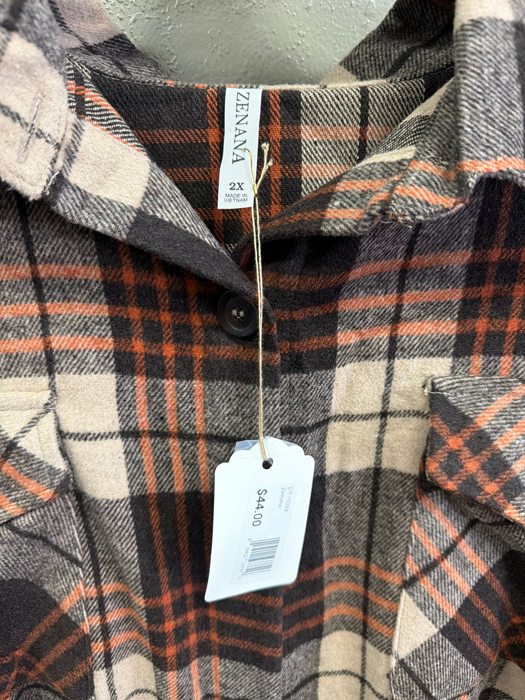 NWT Zenana Plaid Shacket (org$44)