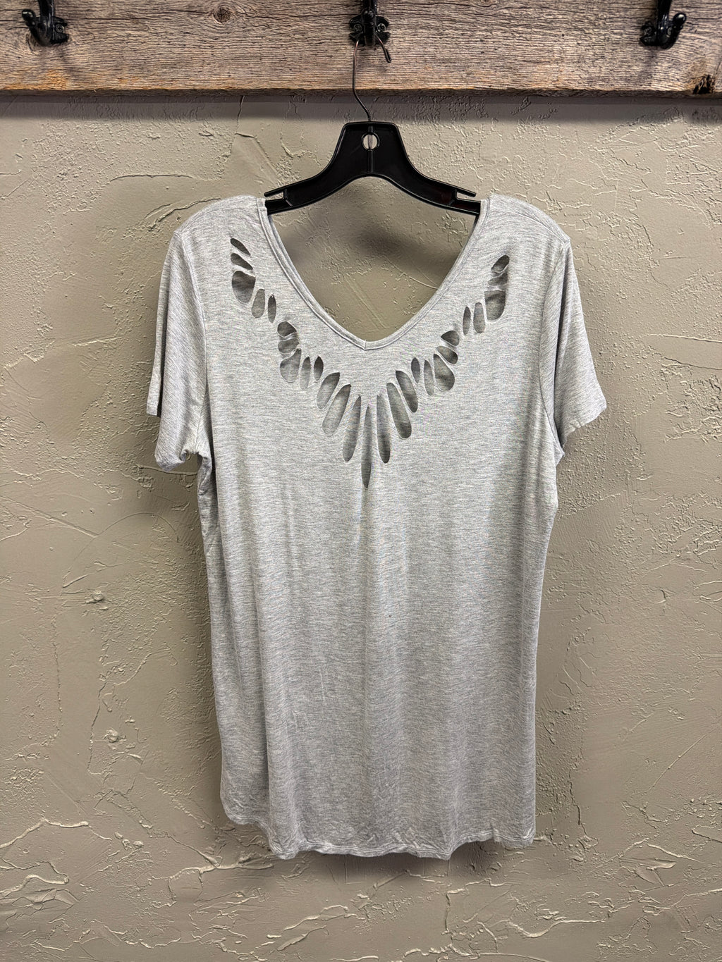 NWOT Indigo Thread Cutout Hi-Low Top