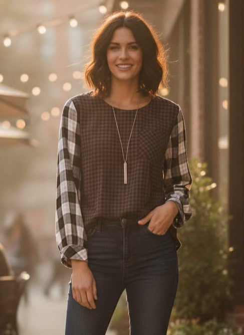 NWOT oSo Cotton Plaid Top (org$45)