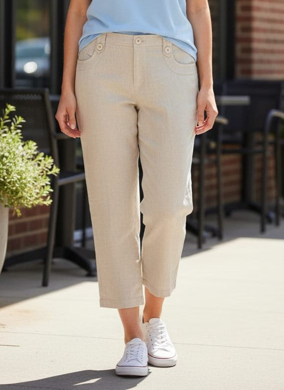 Bass Linen Wide-Leg Pants