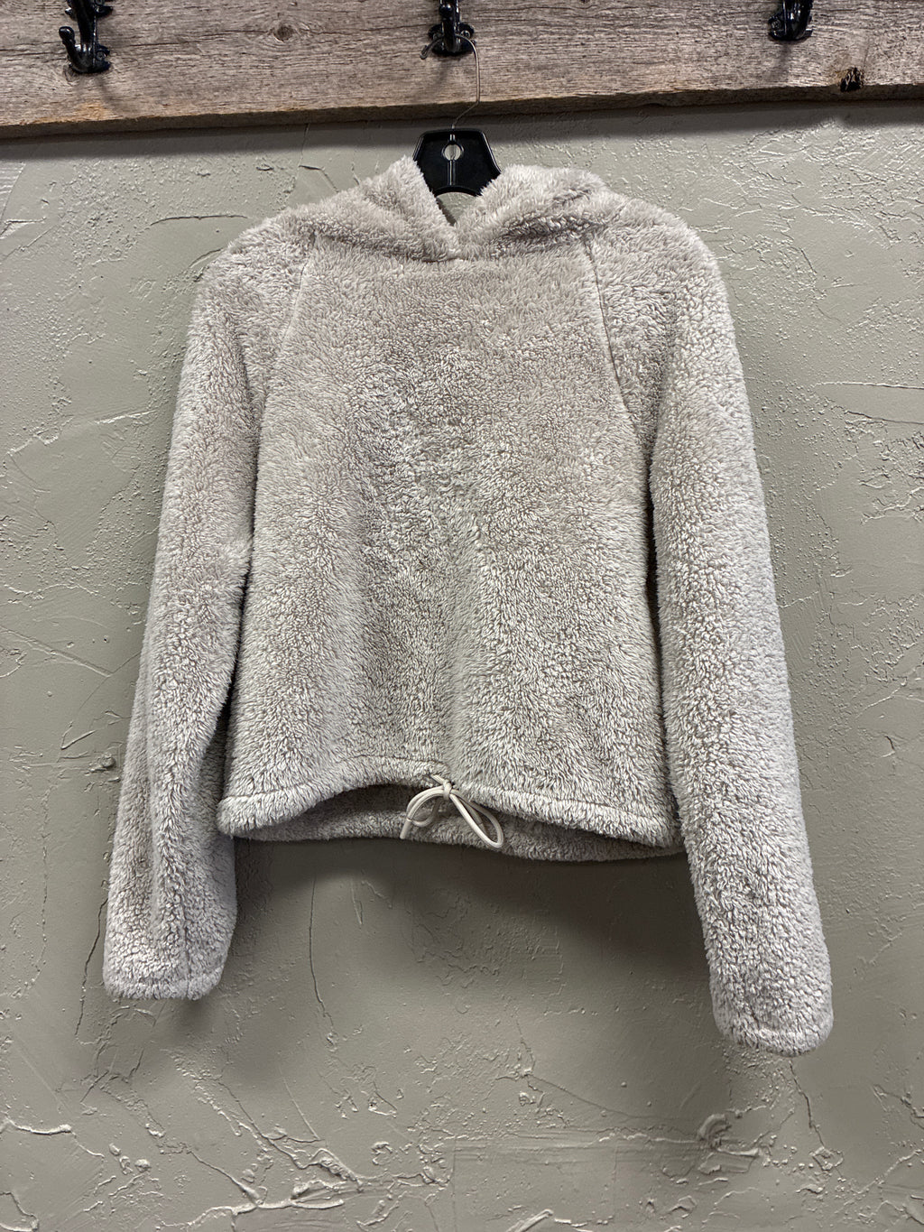 Cropped Teddy Fleece Hoodie