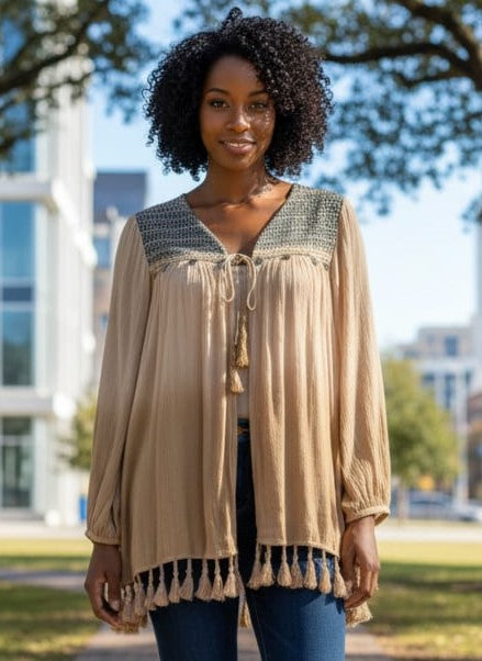 NWT Indigo Thread Dip-Dye Cardi (org$48)