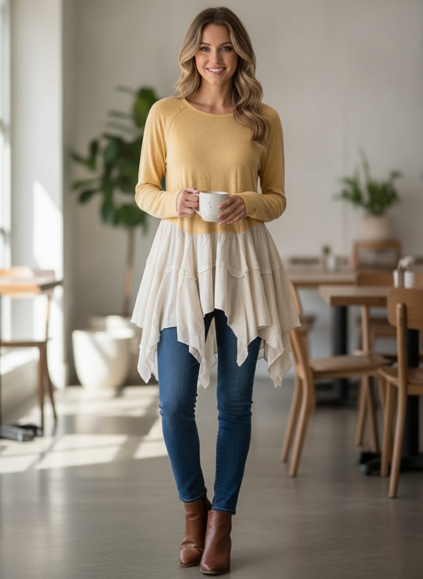NWOT Indigo Thread Long Sleeve Tunic (org$50)