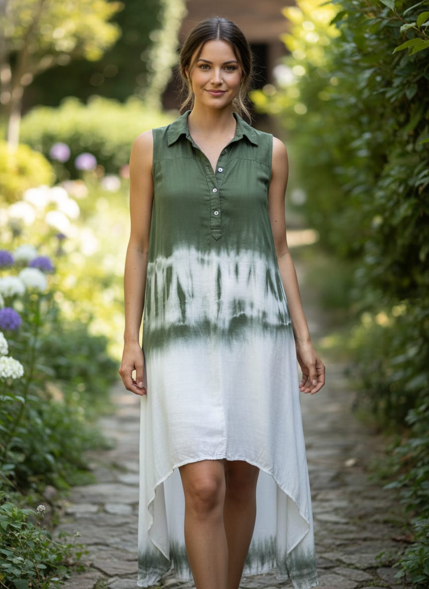 NWOT Indigo Thread Sleeveless Shirt Dress (org$78)