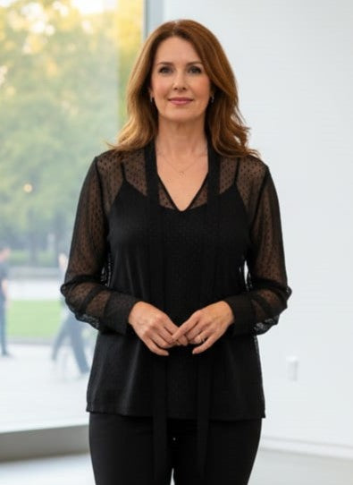 NWT Lane Bryant Sheer Mesh Blouse (org$50)