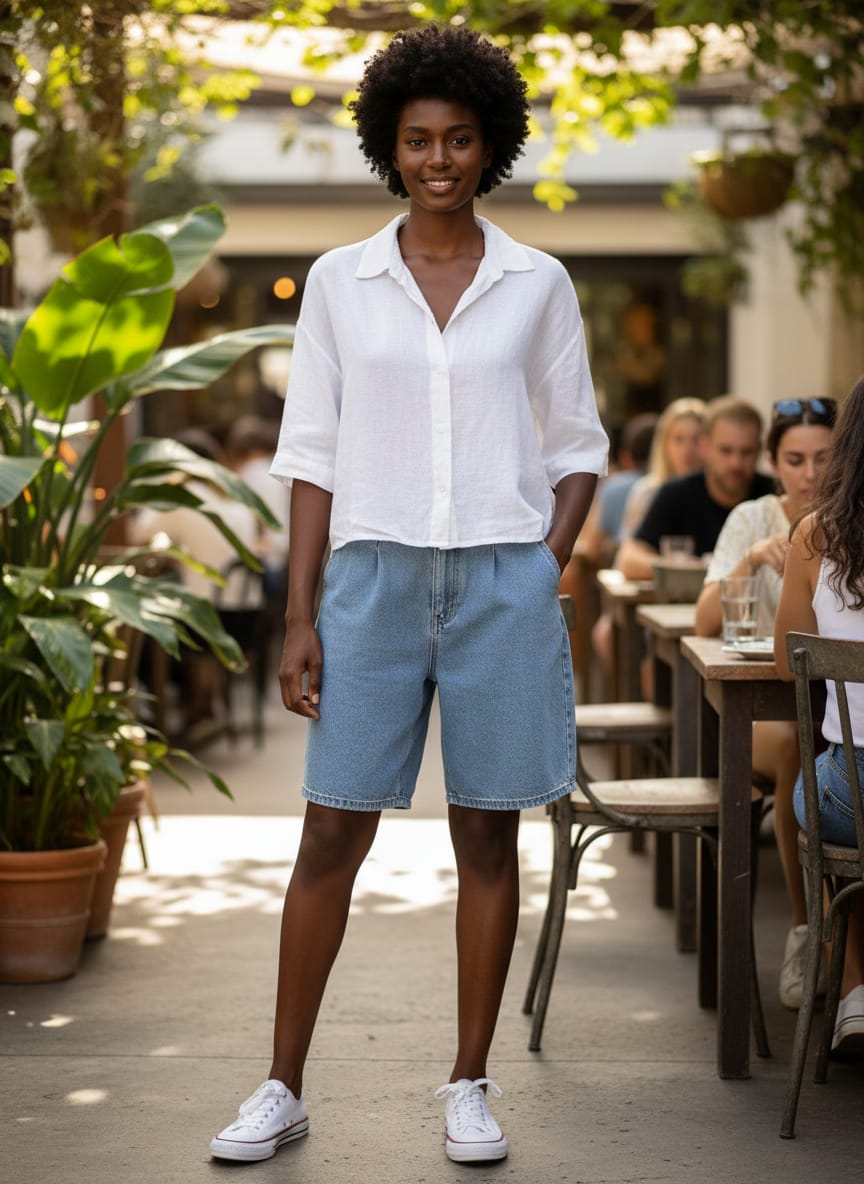 Breezy Cropped Linen Shirt