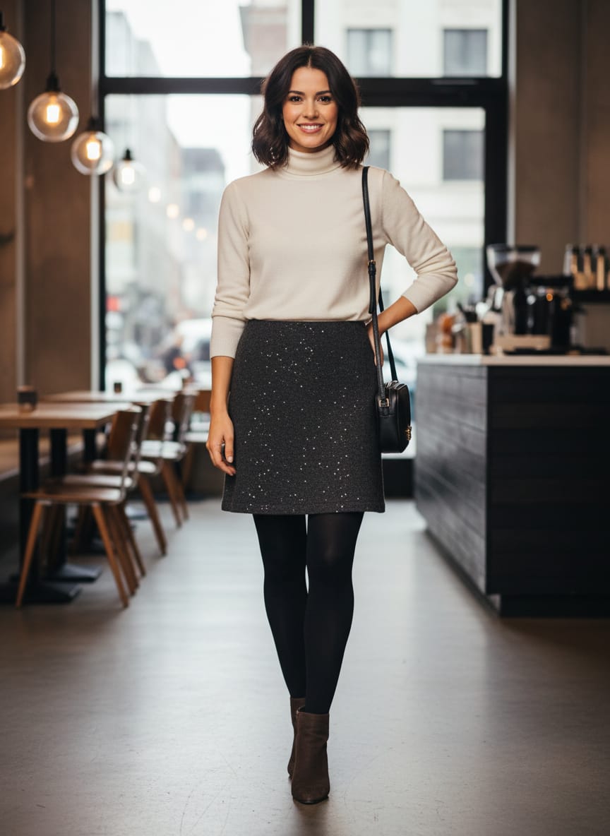 NWT J Jill Sequin Wool Blend Skirt